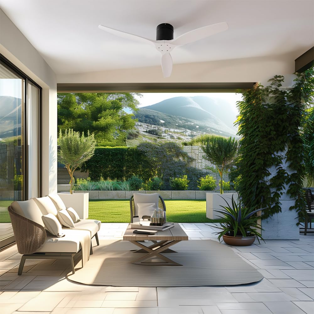 Cecotec Ventilador de Techo con Mando EnergySilence Aero 5500 Aqua Black&White Connected. Motor DC 40W, Diámetro 132cm, 3 Aspas, Bajo consumo, Wifi, Exteriores, Temporizador, Verano e invierno — view 8