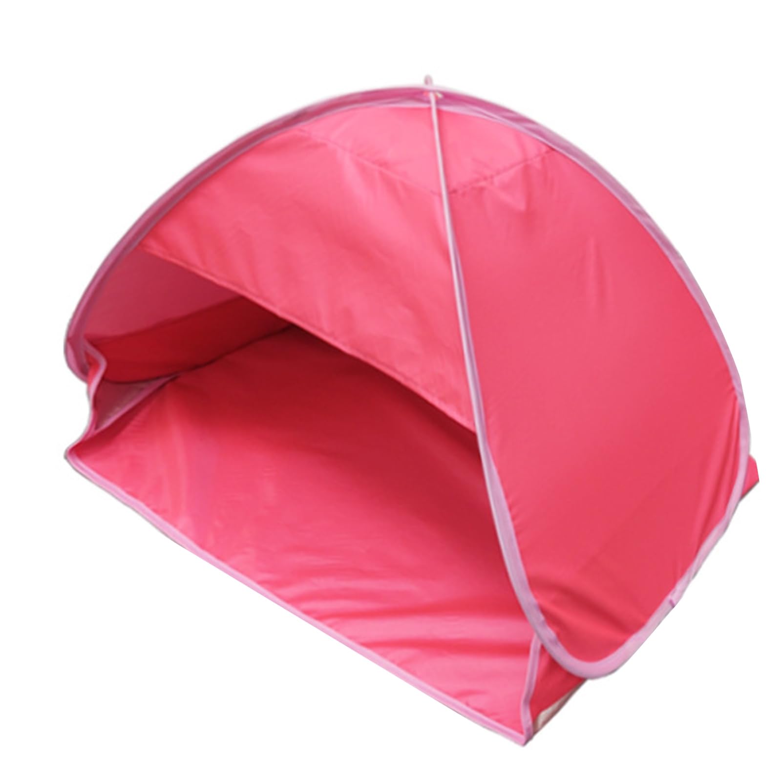 cesepei Automatic Pop Up Beach Sun Shelter Head Tent with UV Protection, Portable Face Shade Canopy and Phone Pocket, Foldable Shade Tent for Camping Picnic Rose Red M