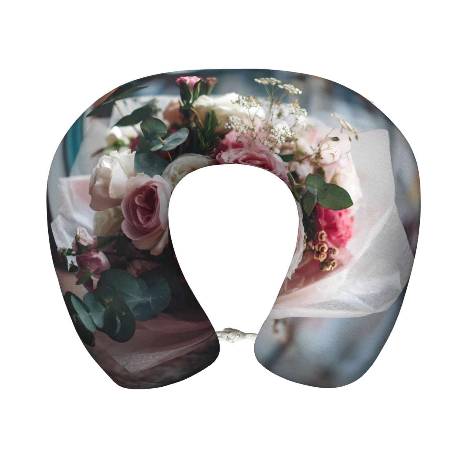BOAIHH Bouquet By The Window Memory Foam Travel Pillow for Soft Comfort Fits Snugly for Naps Office, and Airplane Use