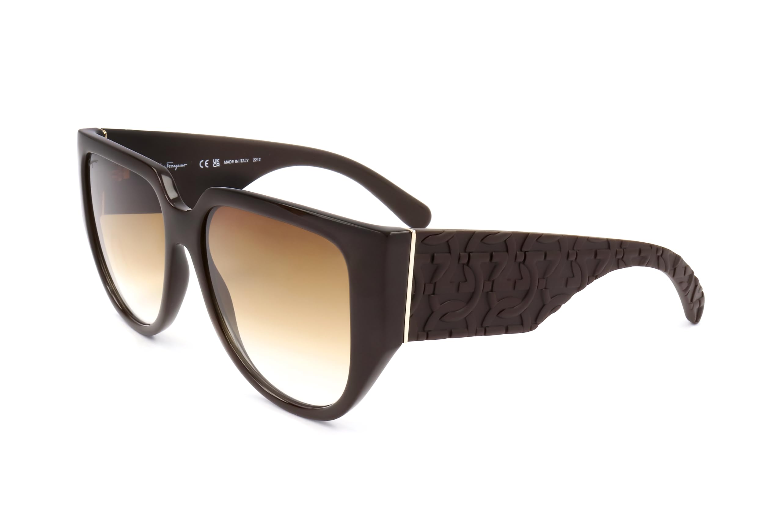 FERRAGAMO サングラス SF883SA 208 ダークブラウン Salvatore Ferragamo SF883SA 208 Dark Brown Round Sunglasses
