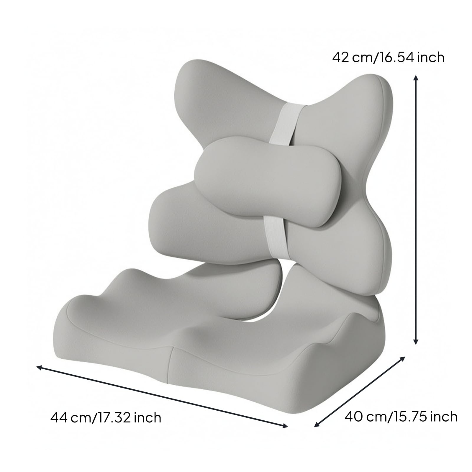 Cuscino in Memory Foam Resistente | benessere Duraturo, Cuscino per Sedile in Memory Foam, Ortopedico, Ufficio, Auto, Autisti, Studenti, Grigio Chiaro