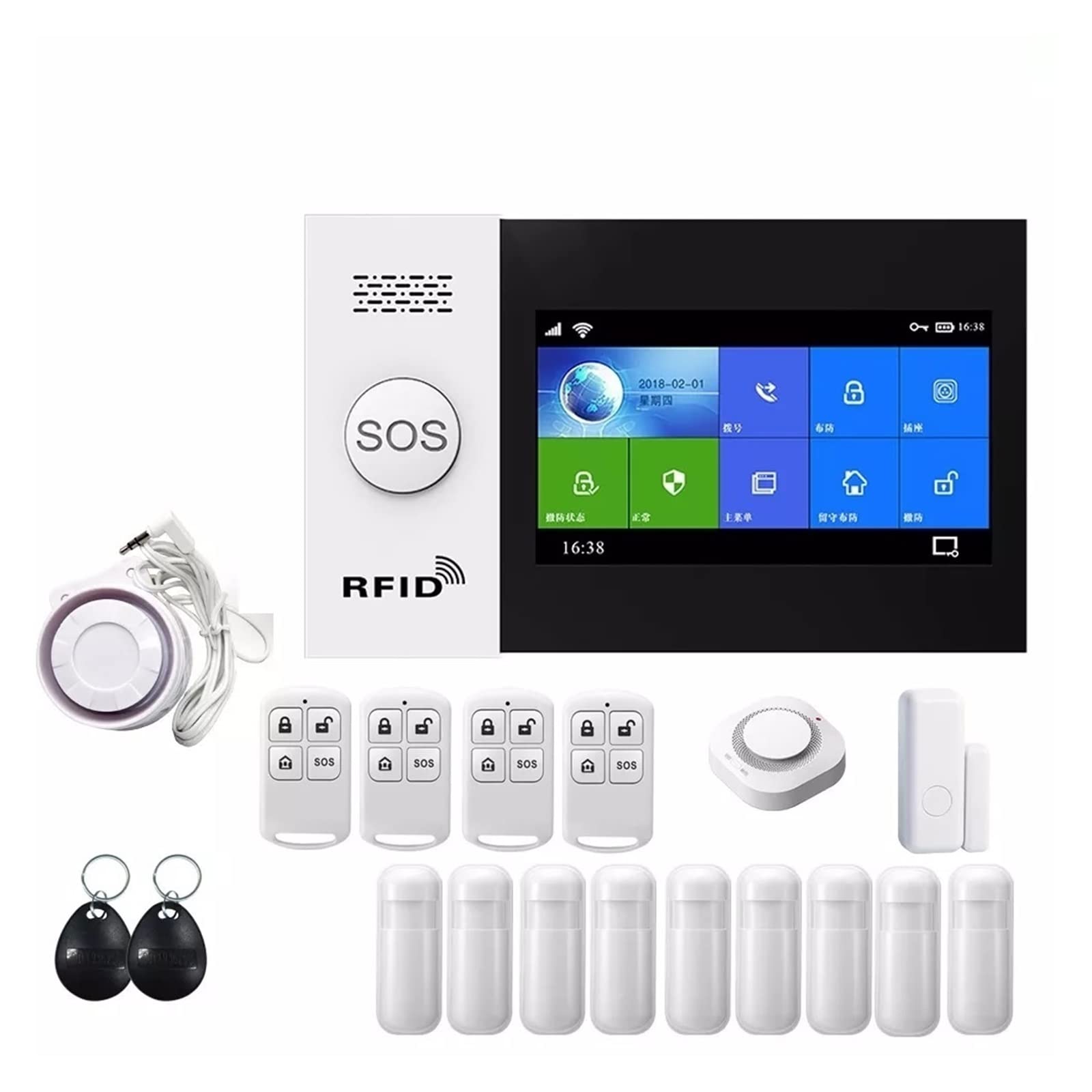 Alarme Intelligente, Systèmes d'alarme Sécurité Accueil Gsm avec capteur de mouvement Tuya Life Alarm Work(J)