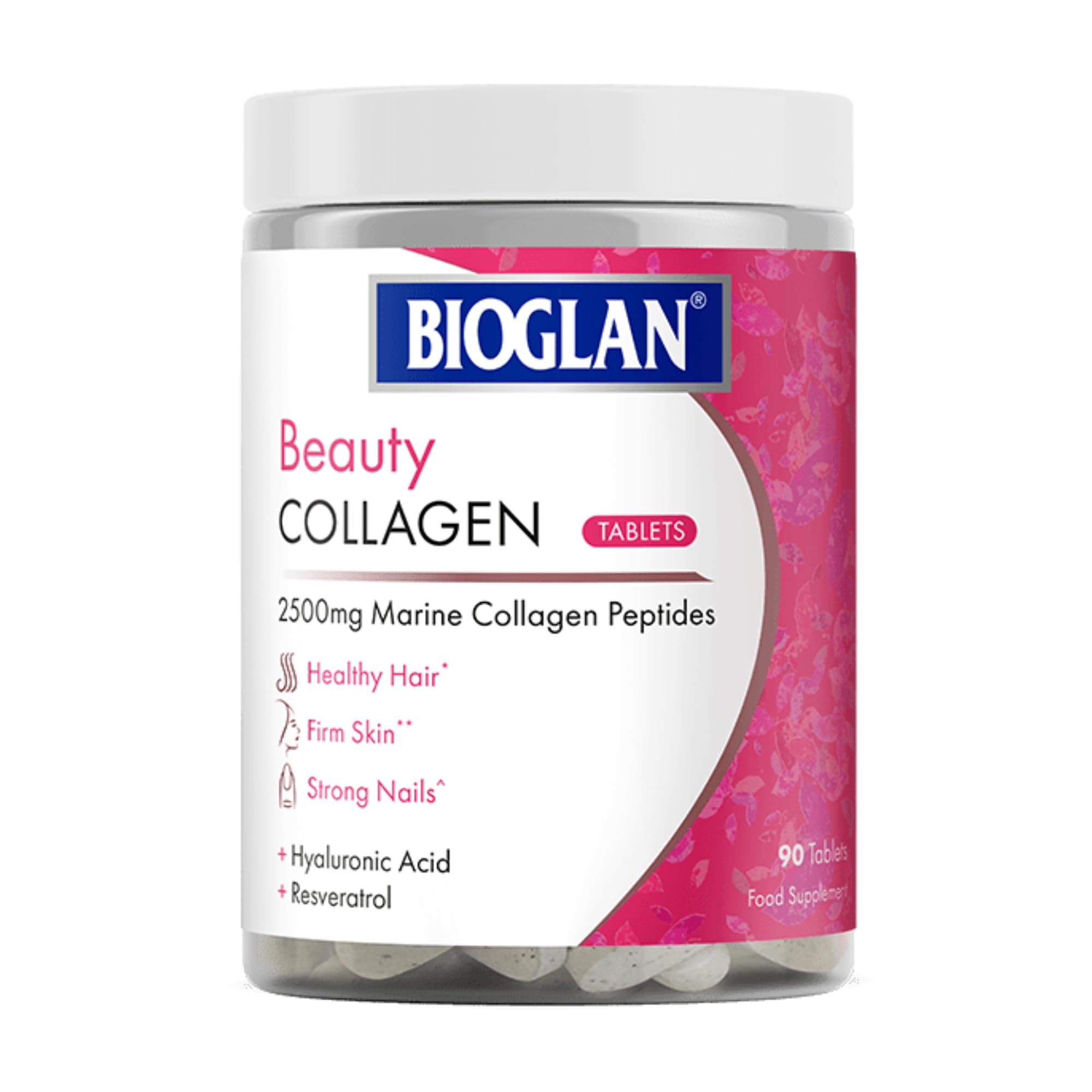 Bioglan Collagen Tablets | 2500mg | Hydrolysed Marine Collagen |Hyaluronic Acid | Resveratrol | Biotin | Selenium & Vitamin C | 90 Tablets
