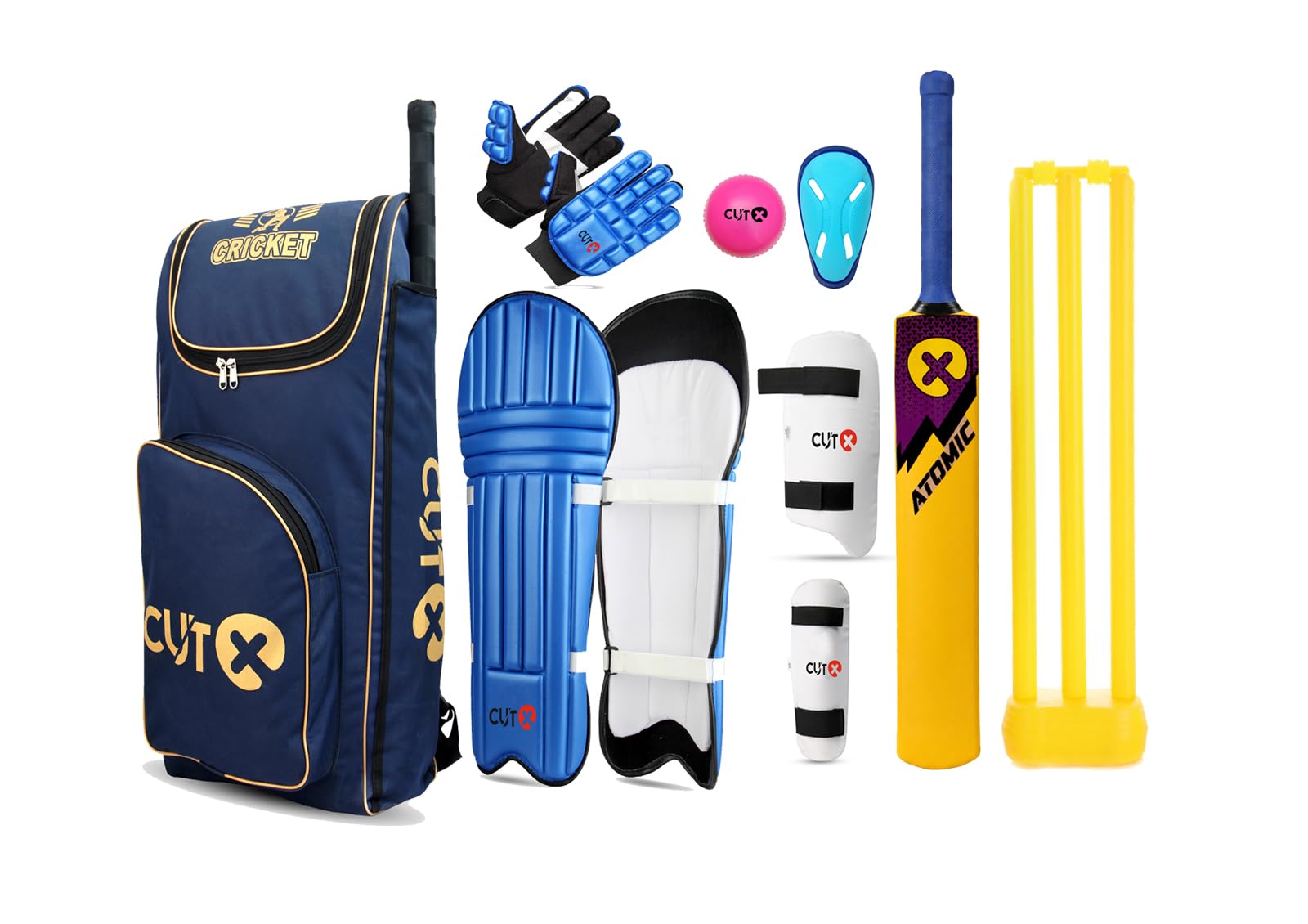 CUTX Galaxy Plastic Cricket Bat with Complete Cricket Kit for Kids | Bat, Ball & Stumps Set | Outdoor Cricket Set | Ideal Gift for Boys & Girls (Size 22" for 10 to 22 Years) (Blue, 22")-picture-18
