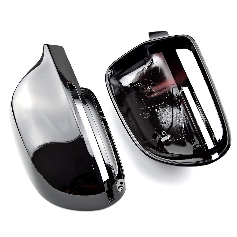 1 paio Tappo di copertura per specchietto retrovisore con alettone laterale adatto Compatibile con AU-DI A3 A4 B8 A5 A6 A8 S8 Q3 senza Side Assist-Nero