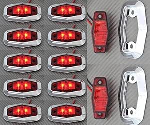 24/7Auto 10 stuks ORANJE 12 V kant omtrek marker lichten met 6 LEDs 24/7Auto 10 stuks ORANJE 12 V kant omtrek marker lichten met 6 LEDs