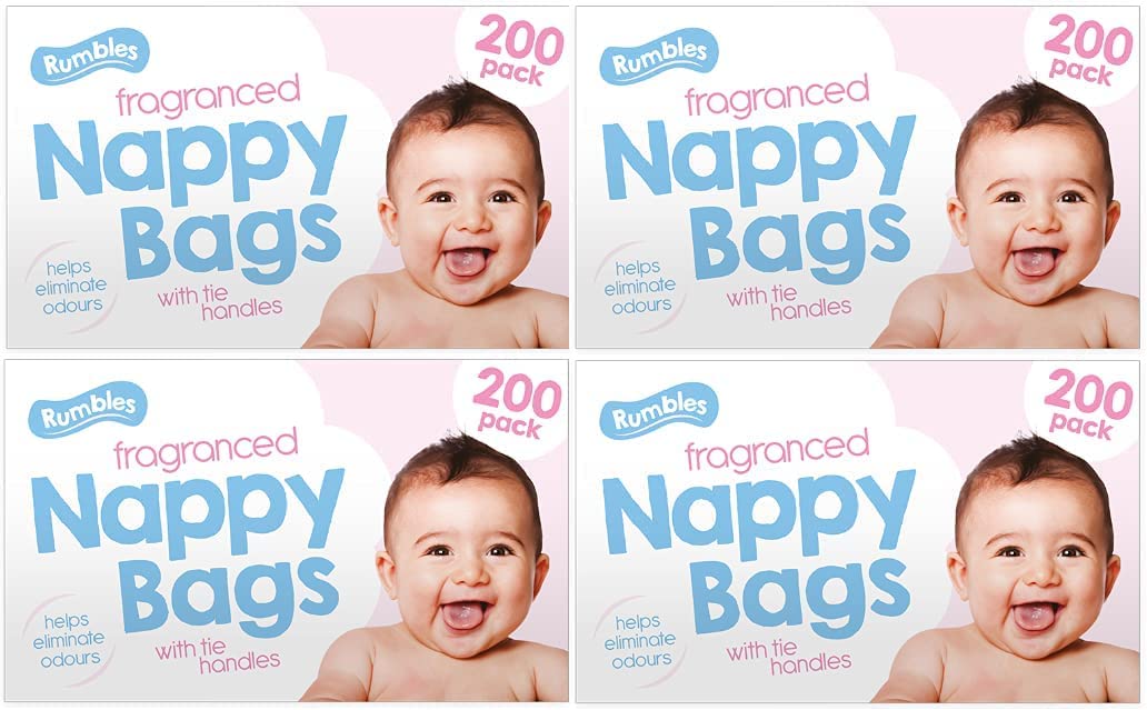 4 X Disposable Nappy Bags, 200 bags - fragranced