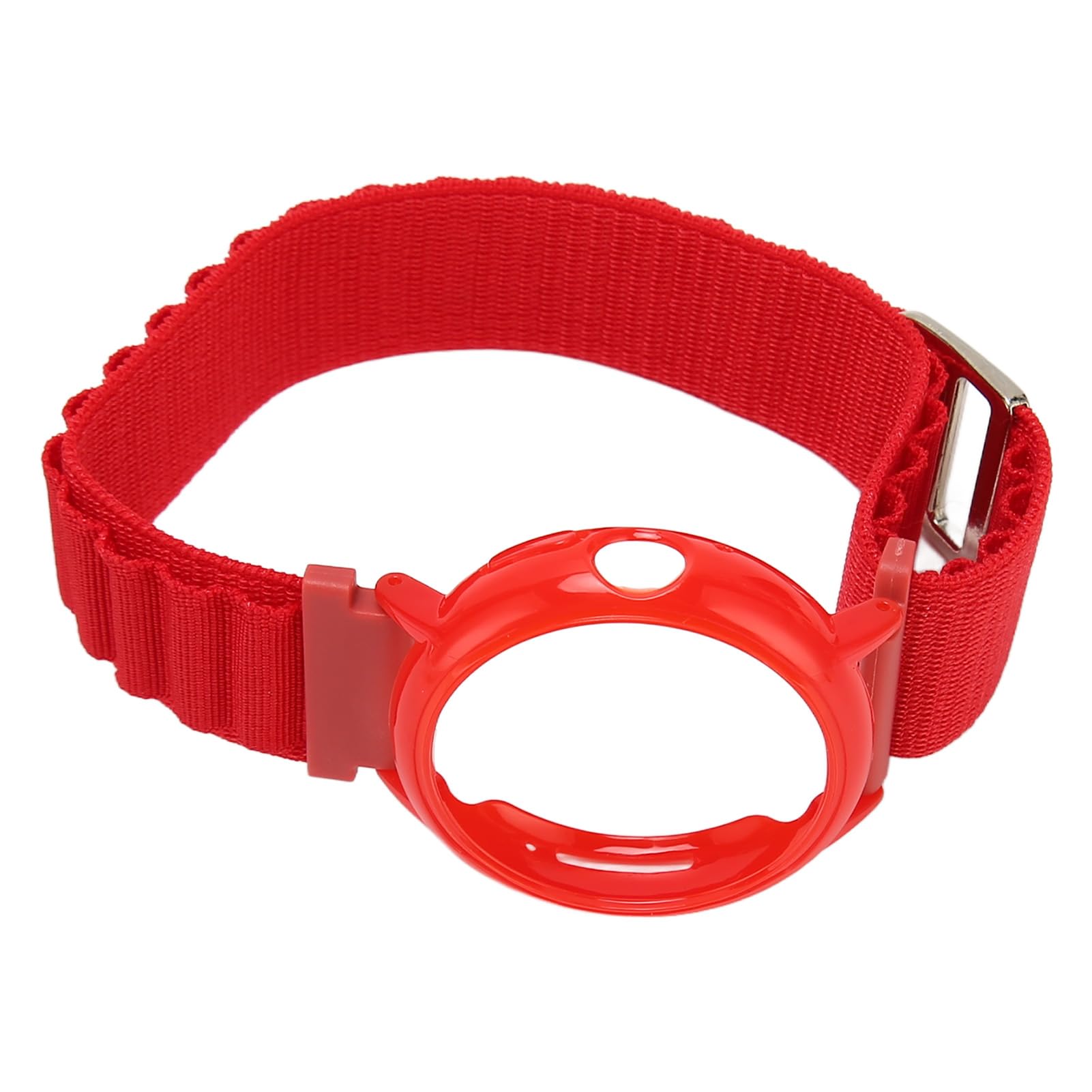Watch Band Replacement with Plastic Protective Bumper Case, Adjustable Wristband Strap Elastic Fabric Nylon Watch Band for Pixel (Red with Red Case)