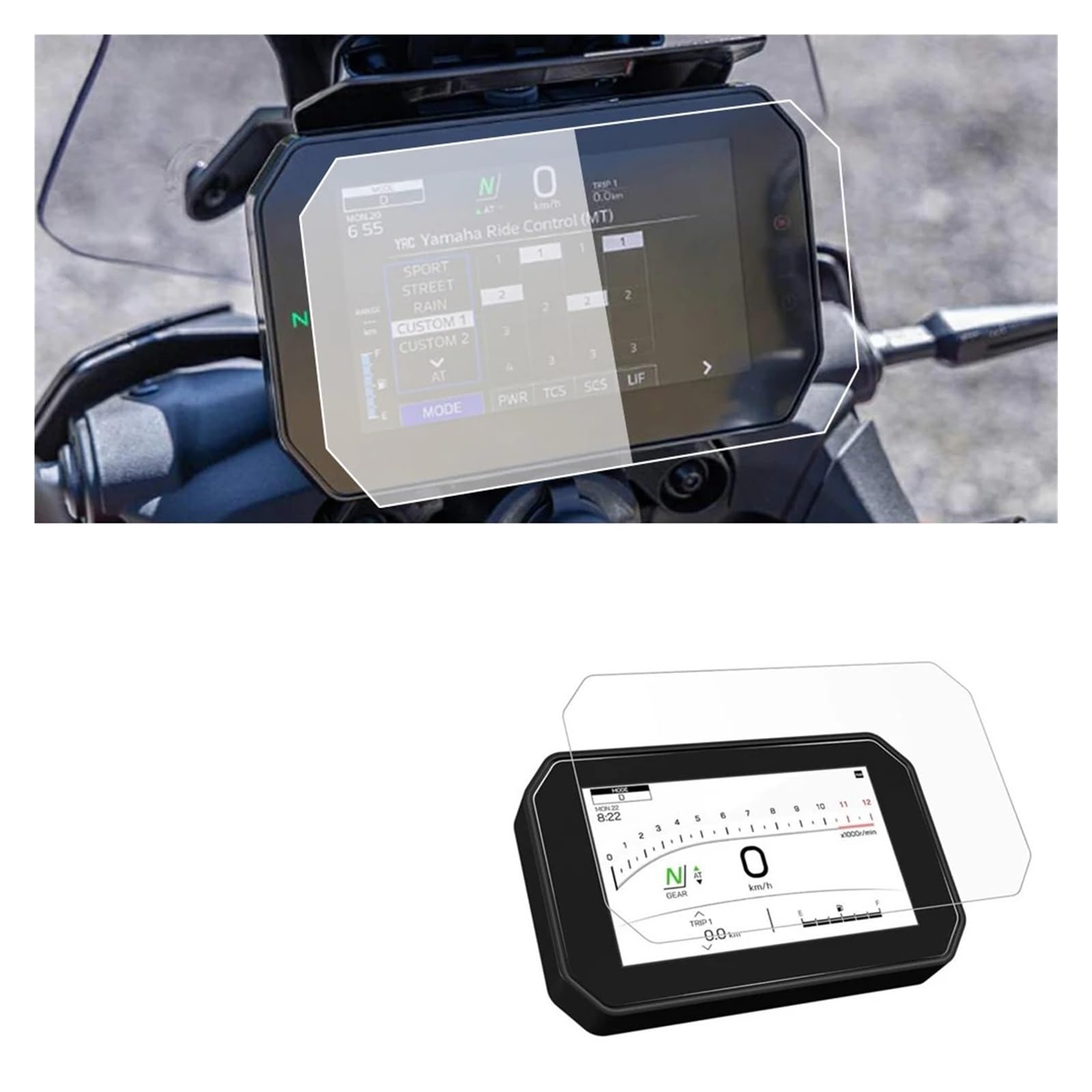 Motorcycle Cluster Protection Film Motorcycle Dashboard Instrument Protection Film Scratch Cluster Screen Protector Accessories For Yam&aha Tracer 9 /GT/GT+ 2025(1 SET) — view 2