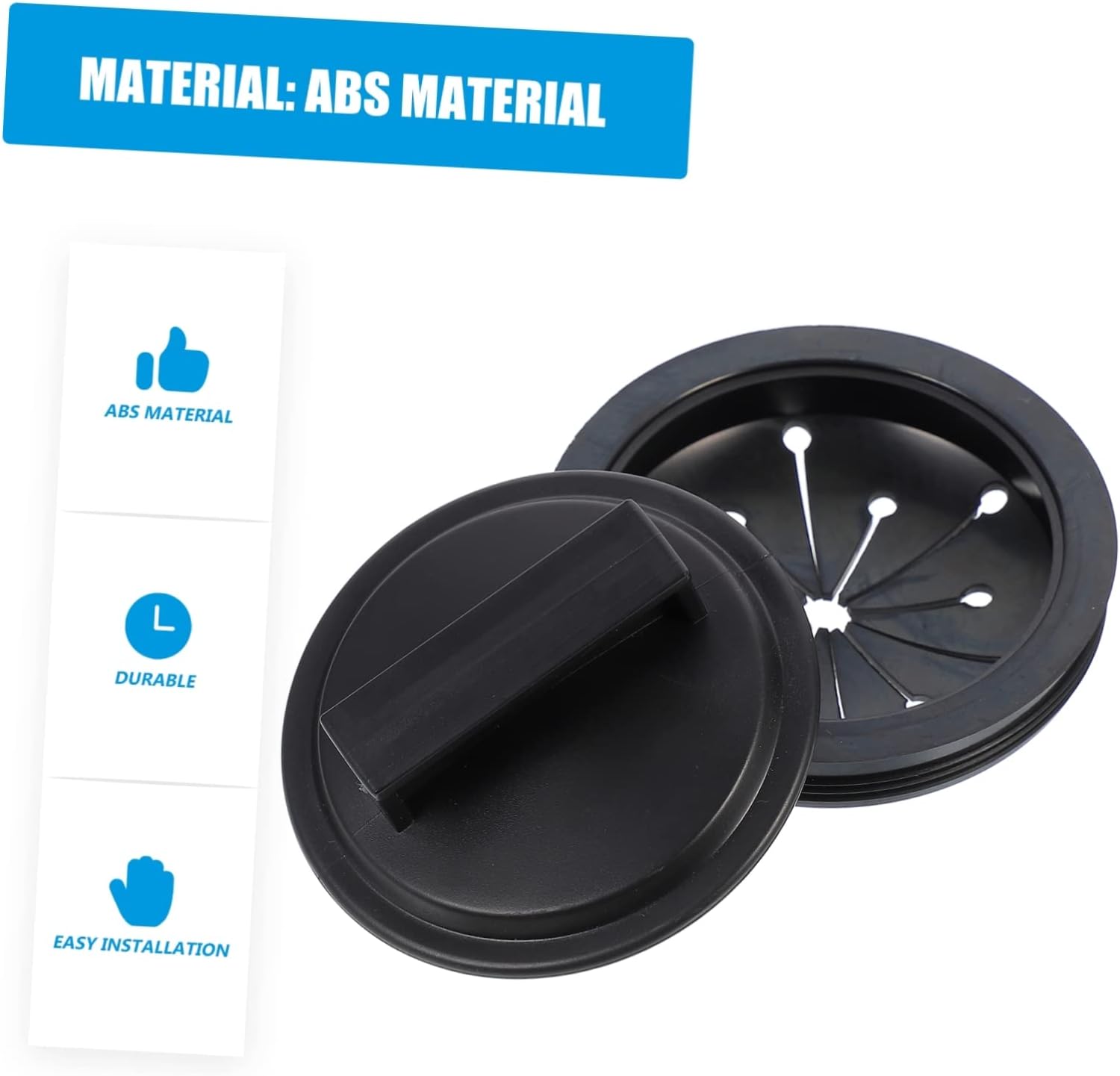 2pcs Kitchen Food Waste Disposer Parts Drain Plug Splatter Guard Kit for Easy Installation Prevents Splashing Odor Durable Sink Drain Baffle Cover