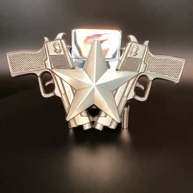 Ancienne Boucle De Ceinture Toupie Silver Star - Made In USA