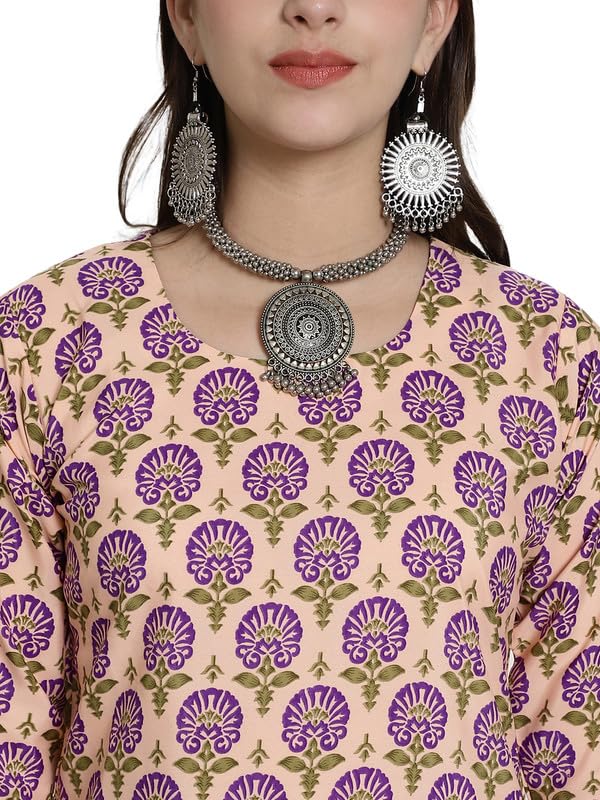 Image of 7Threads Kurti for Women|Kurti|Kurta|Kurta for Women|Crepe Kurti|Printed Kurta|Crepe Straight Kurti Kurti