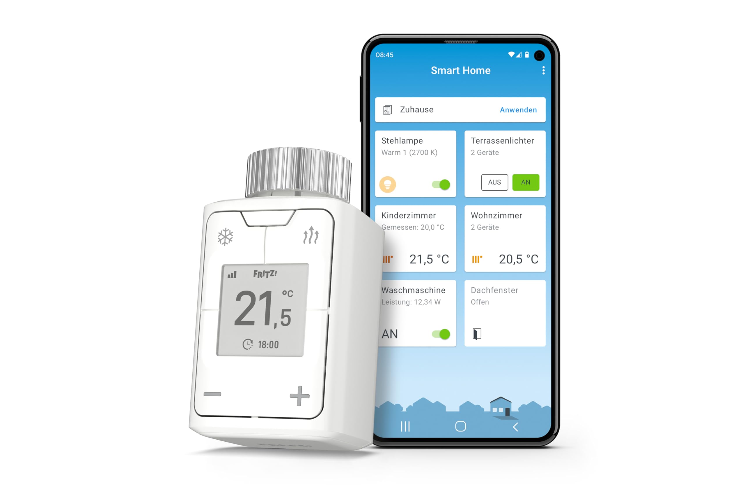 FRITZ!Smart Thermo 302 | intelligenter Heizkörperregler | effizientes Heizen & hoher Komfort | kompatibel mit gängigen Heizkörpern | komfortable Steuerung per App & Display | einfache Einrichtung