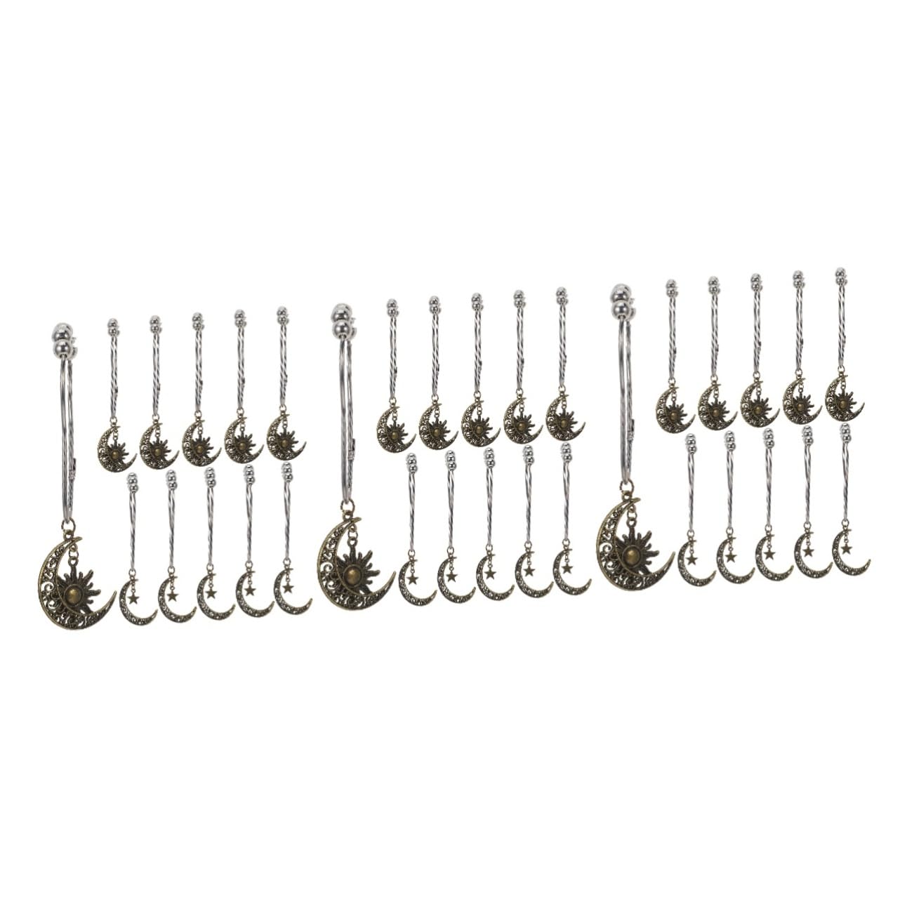 Alipis 3 Set Di Ganci Per Tende Da Doccia in Metallo Flessibili E Robusti Facili Da Installare Per Camera Da Letto E Bagno 12 Pezzi * 3