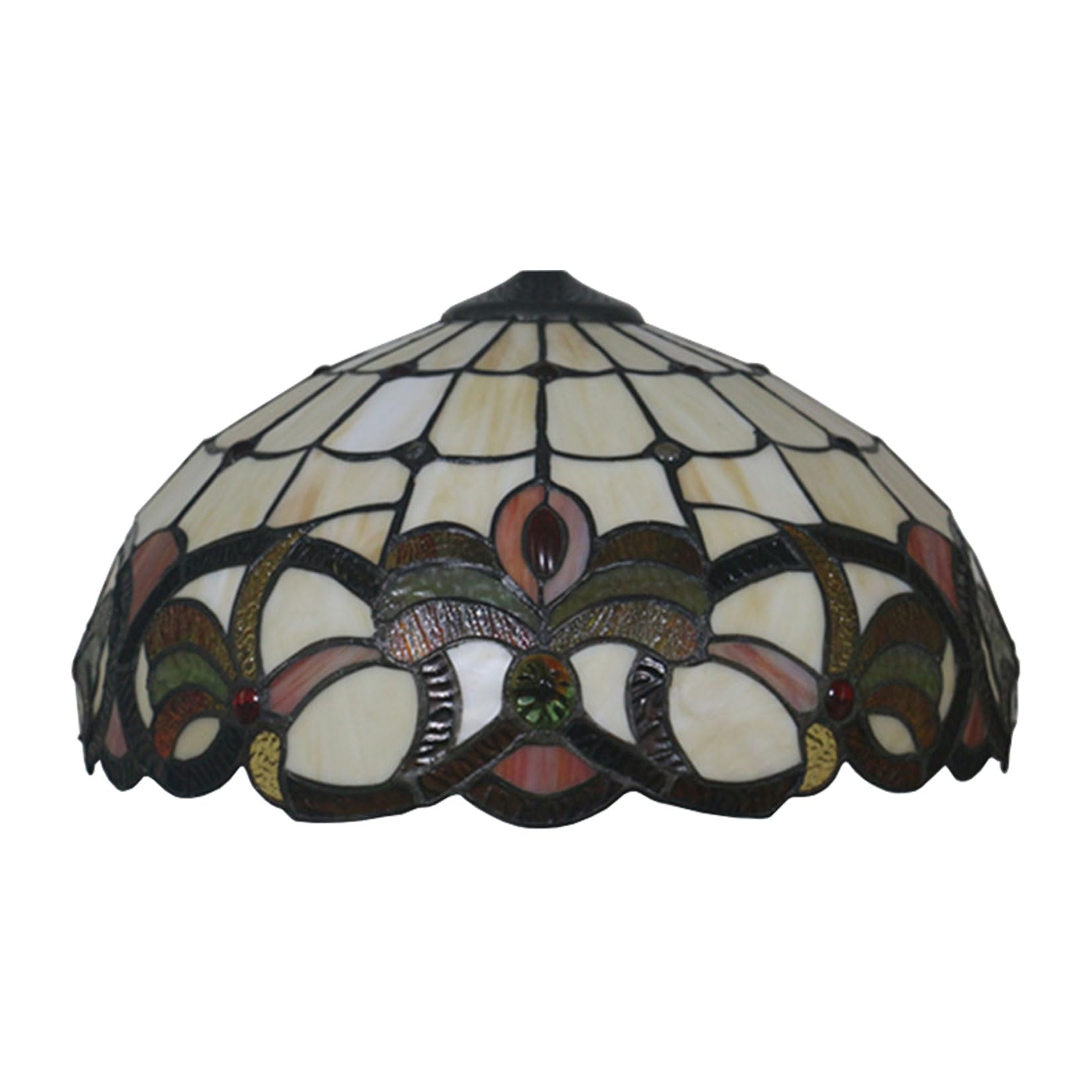 SaryEdge Baroque Tiffany Lamp Shade Replacement, Only 16X9 Inch Stained Glass Lampshades, Suitable for Table Lamp Floor Lamp Hanging Pendant lamp Ceiling Light,Amber，Amber，Amber