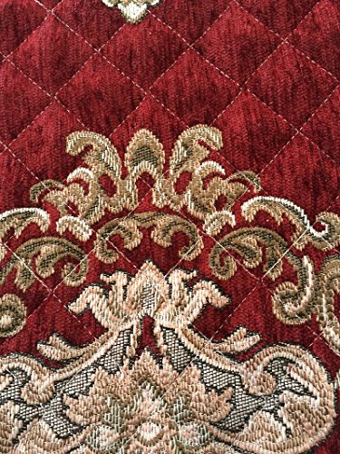 Octorose Ofit Chenille Customised Quilted Sectional Sofa Throw Pads Furniture Protector Sold By Piece Rather Than Set (Wine, 35X94) #TOP1