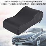 Akozon Podkładka Pod Podłokietniki Samochodowe, Uniwersalna Skórzana Podkładka Pod Podłokietnik Samochodowy z Pianki Memory Auto Poduszki Mat Pokrowce Konsola Podłokietnika Samochodowego z Kieszenią