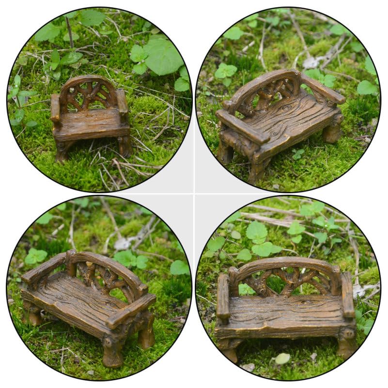 UPKOCH Mini Chair Set 3Pcs Hand-Painted Resin Miniature Garden Furniture for Fairy Garden Micro Landscape Bonsai Decor - Image 3