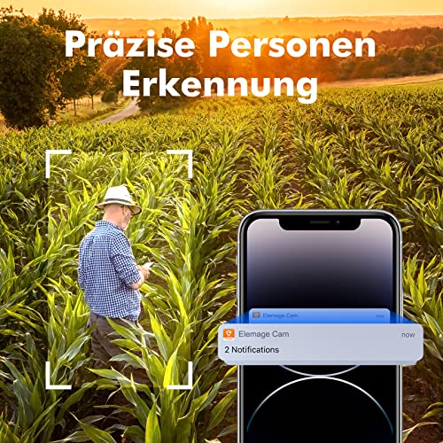 Foto von elemage 4G LTE Überwachungskamera Aussen mit SIM Karte, 2K PTZ Kamera mit Solarpanel,PIR Bewegungserkennung,360 Grad Kamera,Nachtsicht,Zwei Wege Audio,IP65 Wetterfest