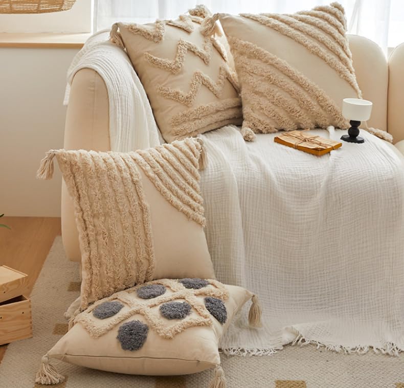 Herfair Kissenbezüge, Kissenbezug 45 x 45 Herbst Kissenhülle Abstrakt Muster Sofakissen Dekokissen 2er Set Outdoor Kissen Bezüge für Wohnzimmer Schlafzimmer Sofa Stuhl Wohnkultur (Halbrund,45 x 45cm)