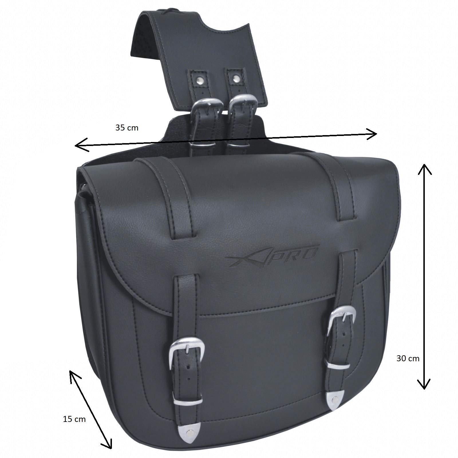 A-Pro Borsa singola laterale Moto Custom Universali Mono Chopper Nero