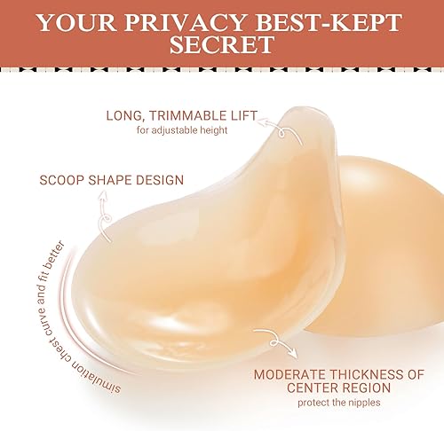 Miniatura 4 de Sticky Bra Push Up 2 Pairs, Nipple Covers for Women Silicone Adhesive Bra Pasties