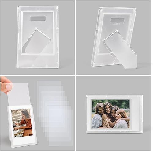 Vista 38 de Paquete de 8 mini marcos de fotos de 2 x 3 para Fuji Instax Mini de 3 pulgadas/Polaroid de 3 pulgadas, para pantalla de escritorio, marco de fotos