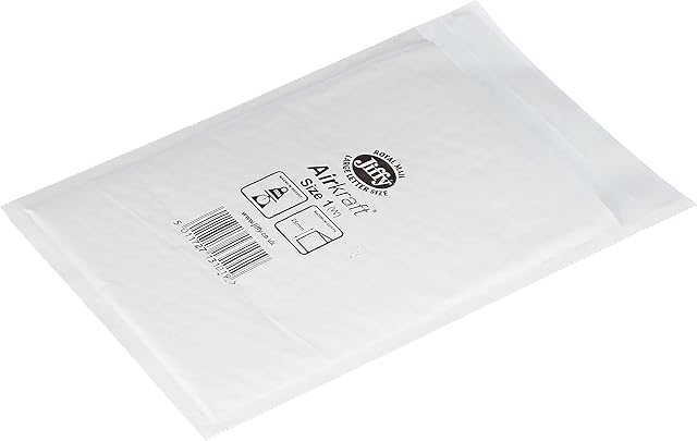 100 White Jiffy Airkraft Postal Bags Bubble-lined Peel and Seal - Size 1 (170mm x 245mm)