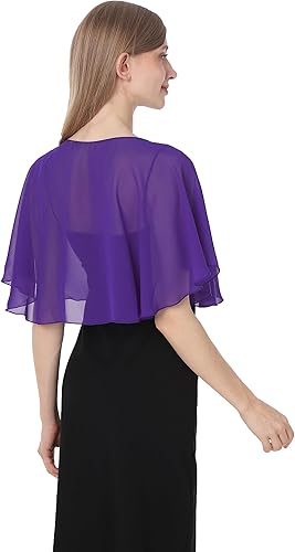 Miniatura 6 de Baoqiya Capelets para mujer, capa de gasa, chales y envolturas suaves, capas de boda de los años 20