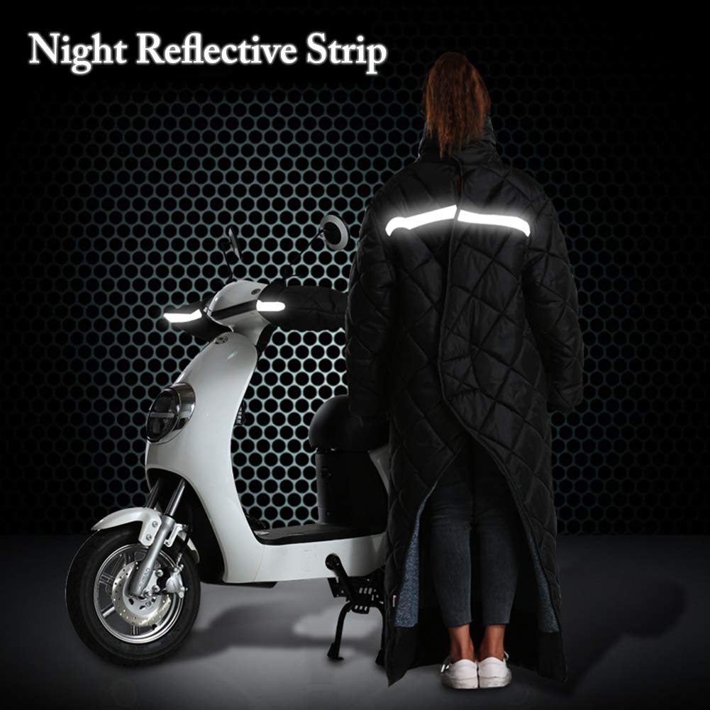 Générique Tablier Scooter, Couvre Jambe Scooter Moto de Pare-Brise gantbar Gants Guidon Hiver Brise réfléchissant Bande Chauffe Tour Chaleur Scooter Couvre-Genou Genou Blanc(XL)