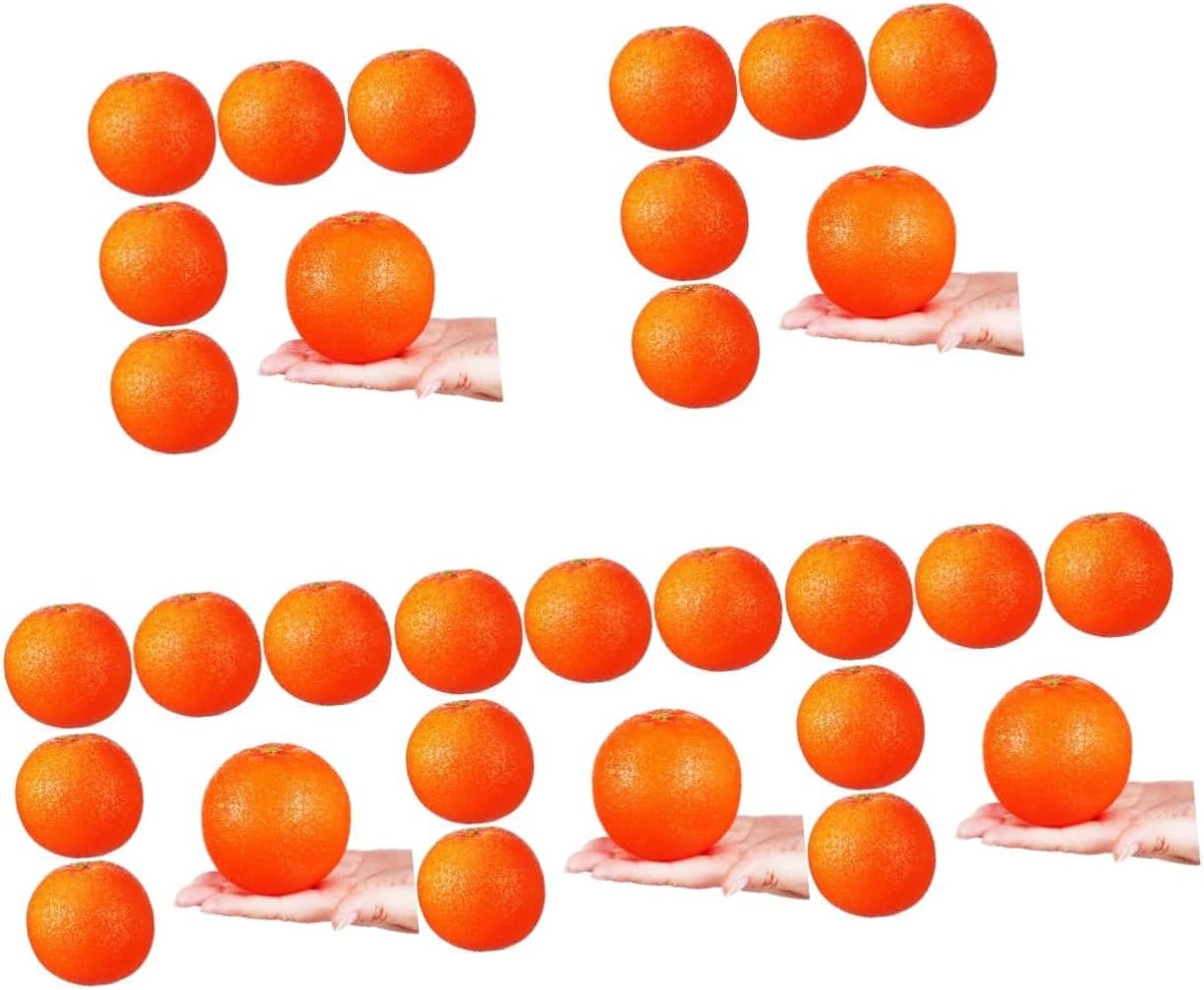 BESTOYARD 30pcs Artificial Oranges Faux Fruit Models Highly Realistic Decorative Oranges for Photography Events and Home Decor Easy to Display Lifelike Props