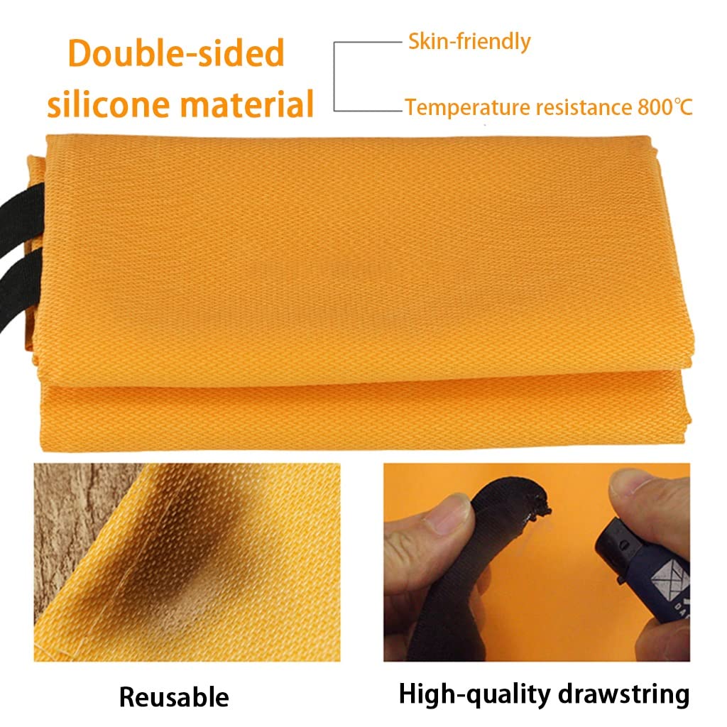 Mantas ignífugas Manta De Escape Luminosa De Seguridad Nocturna, Manta De Silicona De Doble Cara para El Hogar, Manta Ignífuga Resistente A Altas Temperaturas, para Cocina