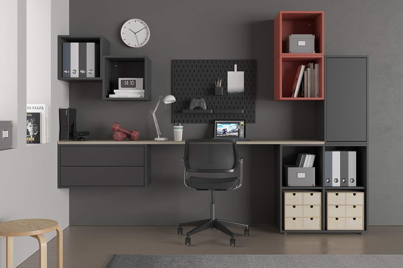 Iconico Home Cubo de pared, 1 estante, con puerta de apertura a presión
