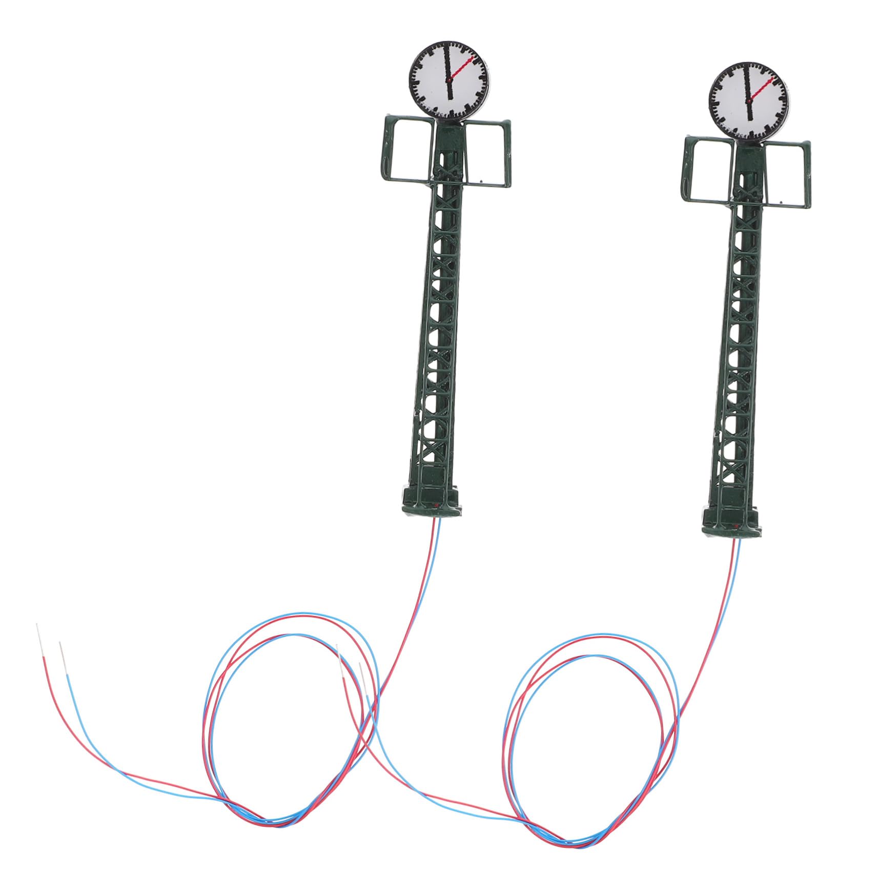 KONTONTY Collectible Model Train Lattice Lights 2pcs Miniature Street Lamp Posts for DIY Railway Layouts