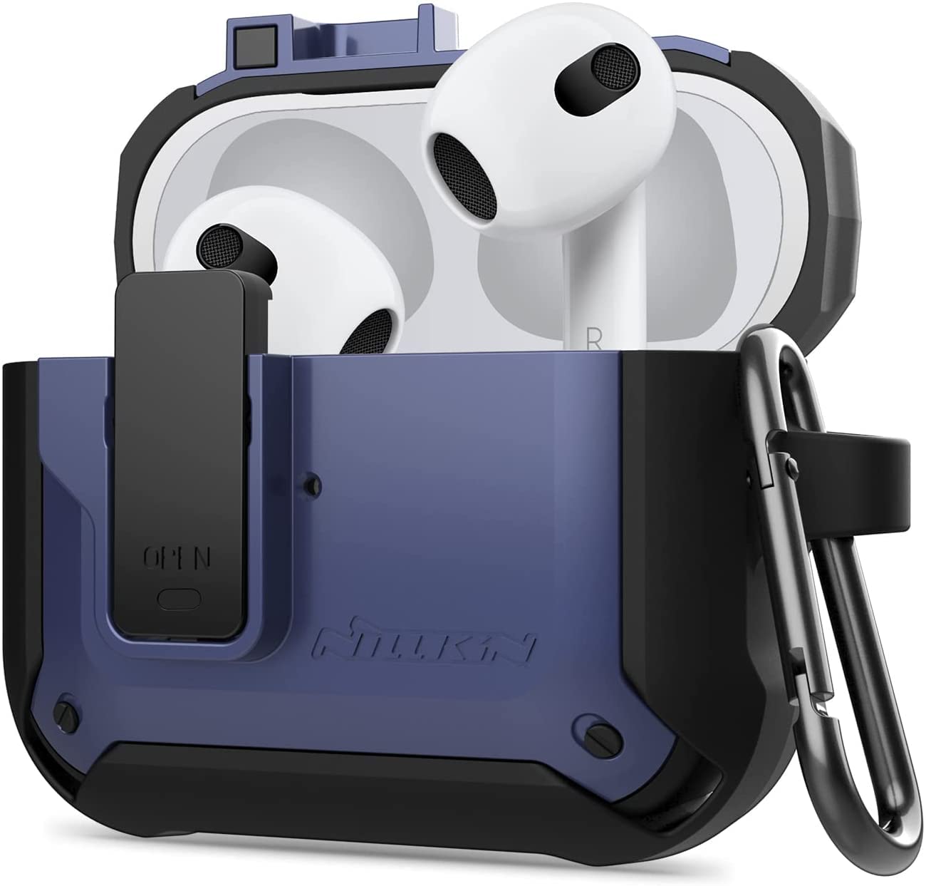 Nillkin Coque Pour Airpods Compatible Avec AirPods 3, Coque Résistante Aux Chocs Pour Airpods 3, Coque De Protection Robuste Et Rigide Compatible Avec Apple AirPods 3 (noir, AirPods 3