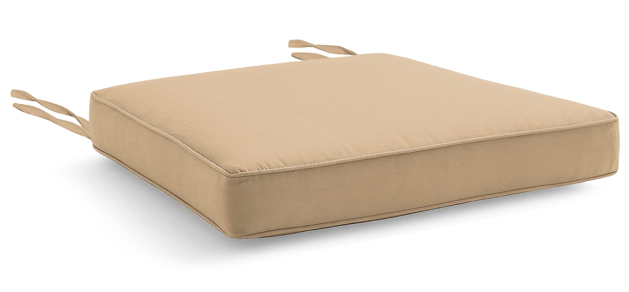 Water Resistant Chair Cushions with Ties for Indoor and Outdoor Use - Patio Furniture Seat Pads with Durable Polyester Fabric - Ideal for Dining, Lawn, Garden, Coffee Shop (40 x 40 x 5cm, Mink)