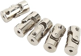 Alomejor 5PCS 2mm Universal Joint Shaft Coupling 2 Section Universal Joint Coupling Connector for RC Car Boat