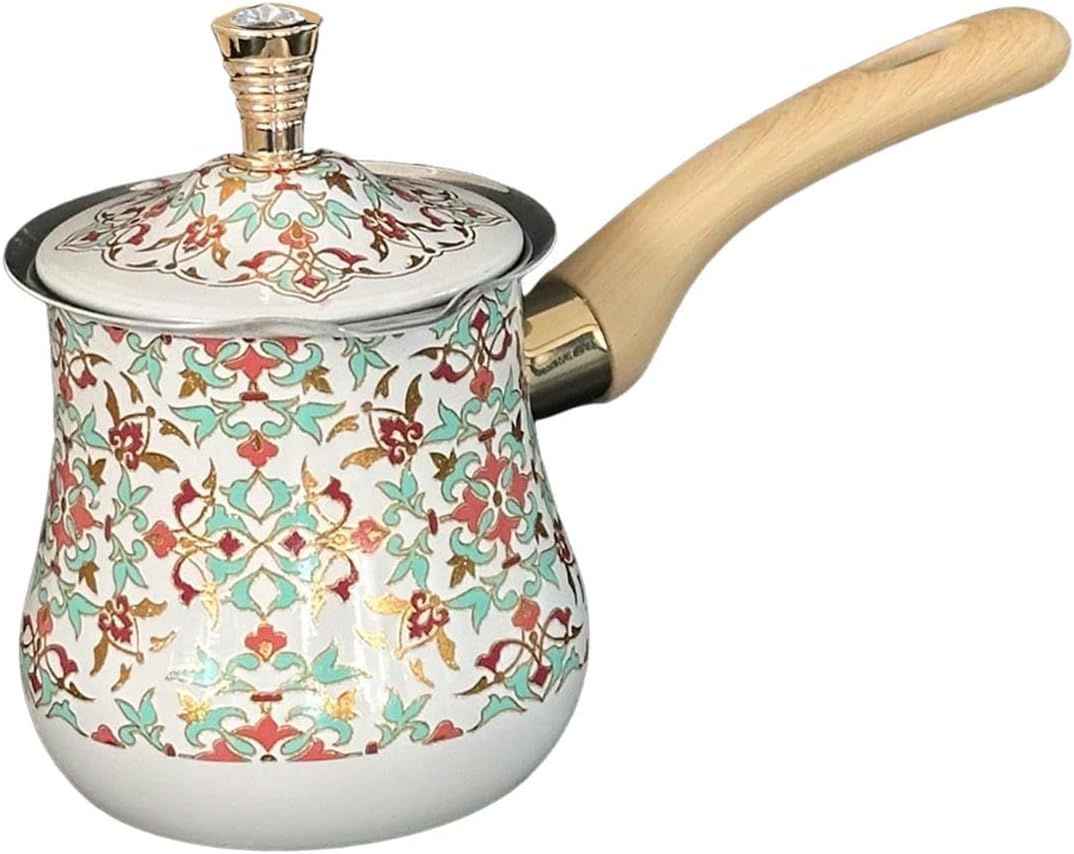 ATORSE Stainless Steel Turkish Coffee Pot with Lid Melting Butter and Chocolate Pot 550Ml Red Pattern | Kitchen, Dining & Bar|Small Kitchen Appliances|Coffee & Tea Makers|Percolators & Moka Pots