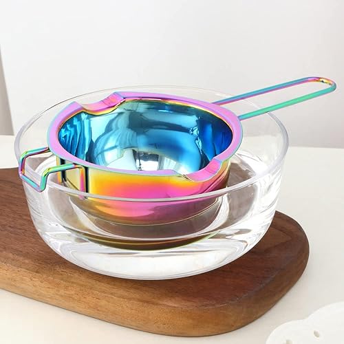 Miniatura 9 de Buyer Star Olla de acero inoxidable para derretir chocolate, mantequilla, queso, caramelo y jabón (arco iris n. 0)