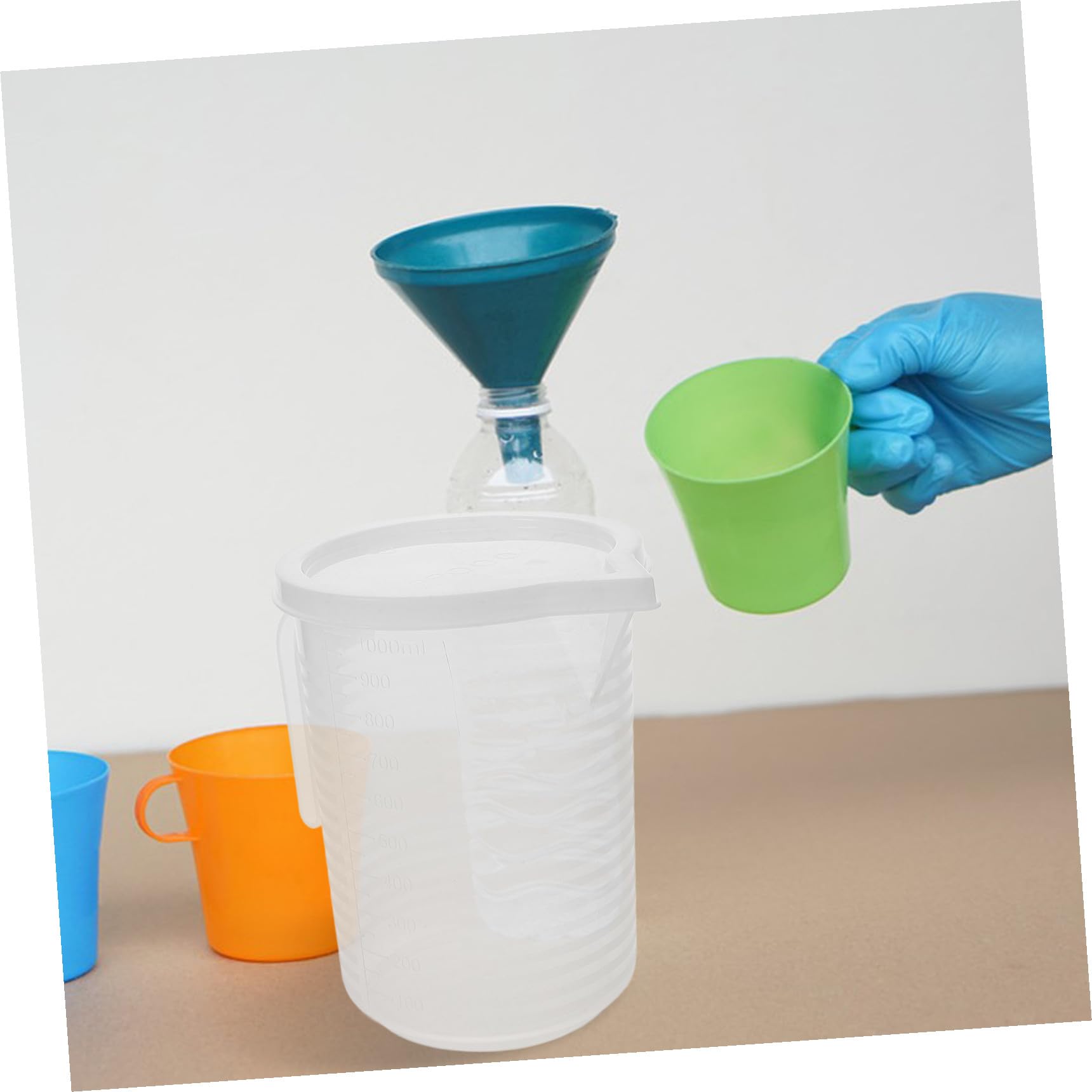 TOPBATHY 4 Pz misurino misurini brocche contenitore di misura brocca da forno Tazza di misurazione Bicchiere per caffetteria tazza di brocca di latte plastica bianca Riutilizzabile