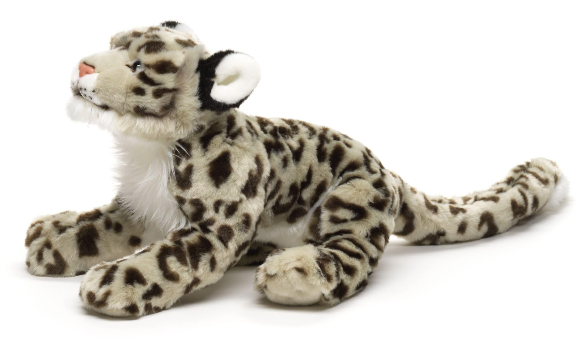 Teddys Rothenburg Pluszak lampart śnieżny leżący 40 cm szary/brązowy pluszak materiałowy leopard