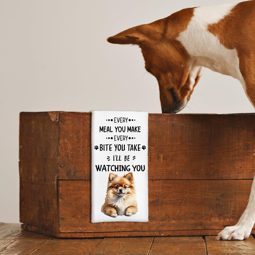 Pomeranian Gifts Kitchen Towels Set of 2, Pomeranian Gifts for Women, Pomeranian Dog Dish Towels Tea Towels for Kitchen, Pomeranian Dog Hand Towels, Dog Kitchen Bathroom Decor, 16x24 Inch - Image 4