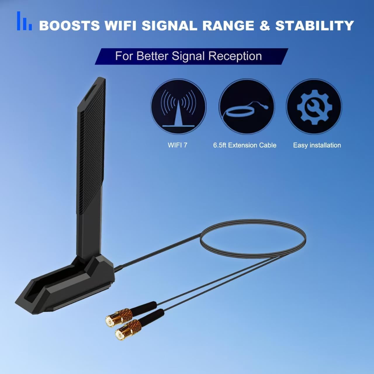 WiFi 7 Gaming Motherboard Magnetic Base Replacement Antenna for MSI MAG X870 Z890 Tomahawk/MSI MPG X870E Carbon / X870E Edge / B850 / B850-P Series WiFi 7 Gaming Motherboard, Slinkdsco