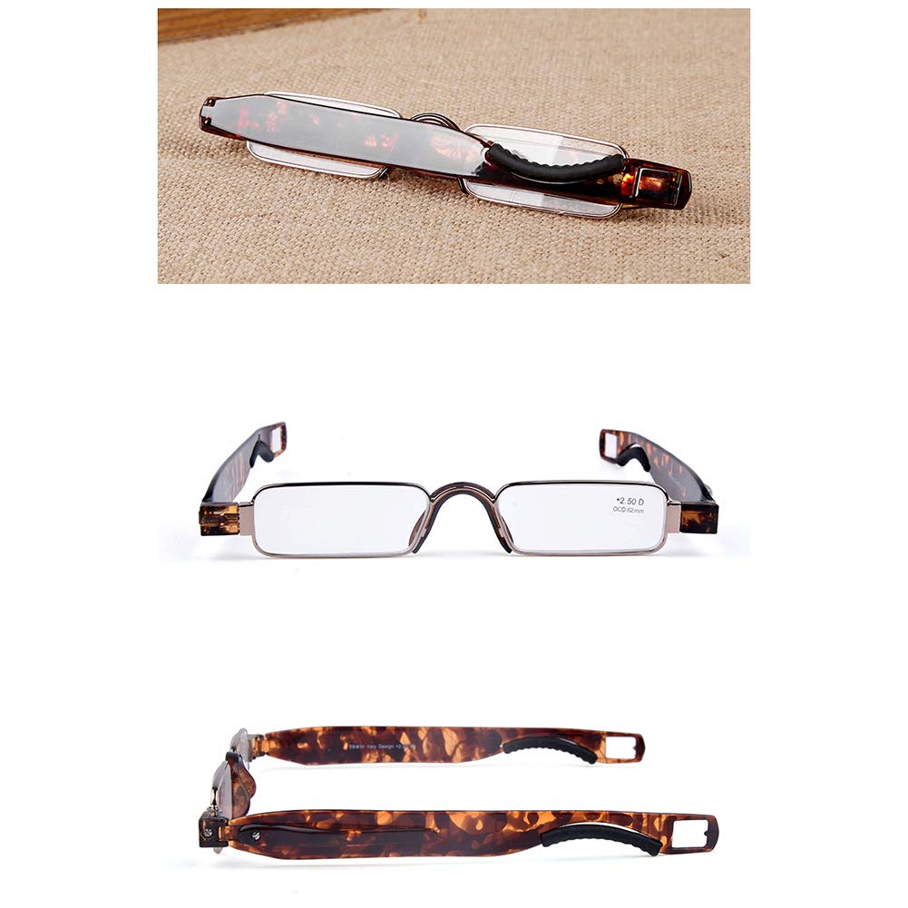 Cienkie mini składane okulary do czytania, 360 obracanych rur klips do długopisów kompaktowych ramek, metalowa ramka optyczne okulary bez recepty okulary lupa okulary, dla mężczyzn i kobiet zestaw 4 szt