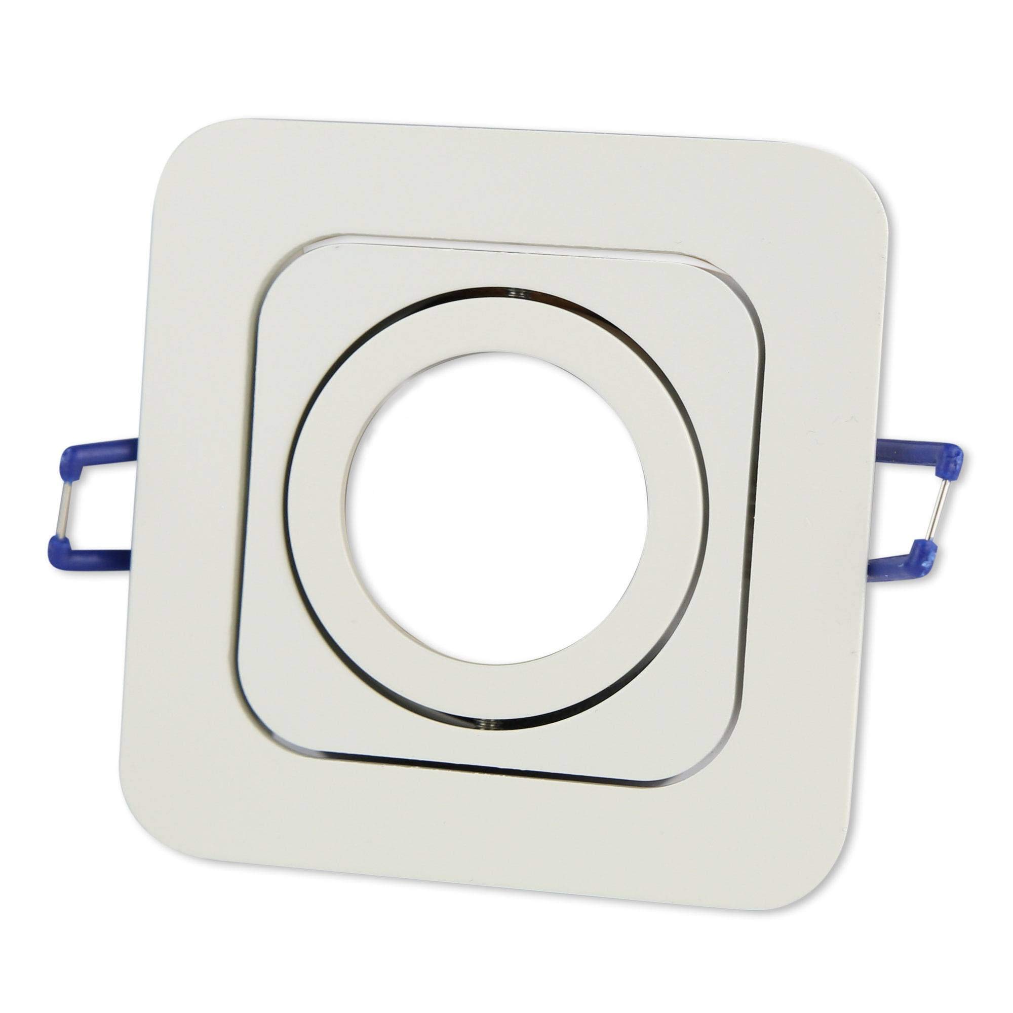 6 focos empotrables LED blanco cuadrado 9 W blanco cálido GU10 230 V plano – Focos empotrados orientables e inclinables perforación 80 mm – Instalación – focos de techo – focos empotrables