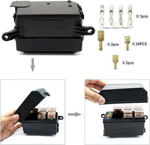 Miniatura 4 de 12V Coche Marine 6-Way Relay 6-Slot ATOATC Blade Fuse Holder Box Car Seguro Holder Automóvil Circuito Blade