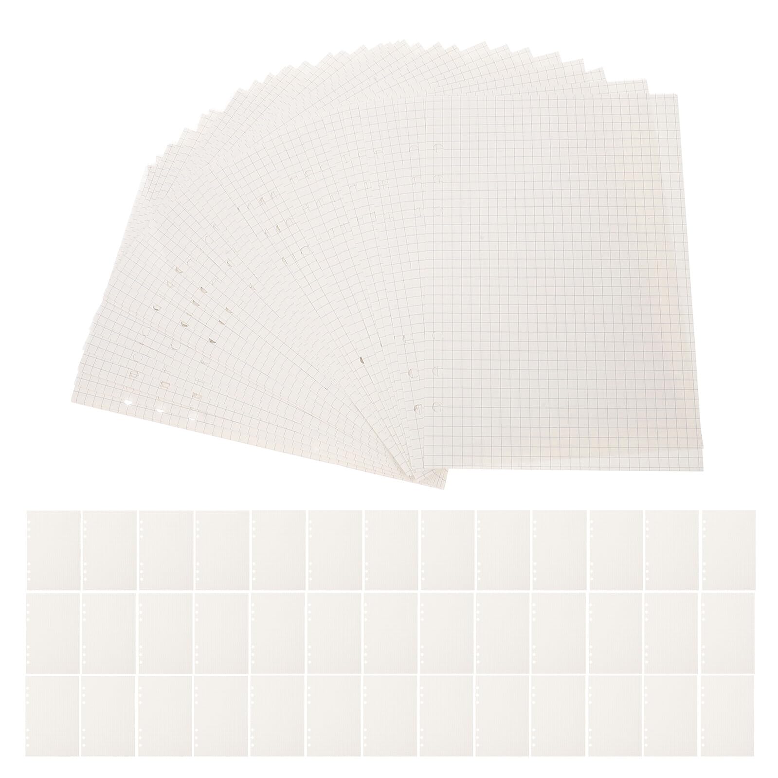 6 Stück Teiliges Kariertes Nachfüllpapier Nachfüllbare Planer Einlagen für Ringbuch Lose für Journal und Notizbuch Glattes Schreibpapier ohne Durchdrücken für Schüler Ingenieure