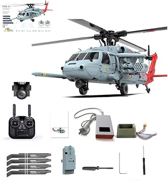 1/47 F09-H SH60 RC Helicopter with Camera, 2.4G 8CH Dual Brushless DD 6G/3D Stunt Armed Remote Control Helicopter with FC GPS, Military RC Aircarft Outdoor Toy -RTF