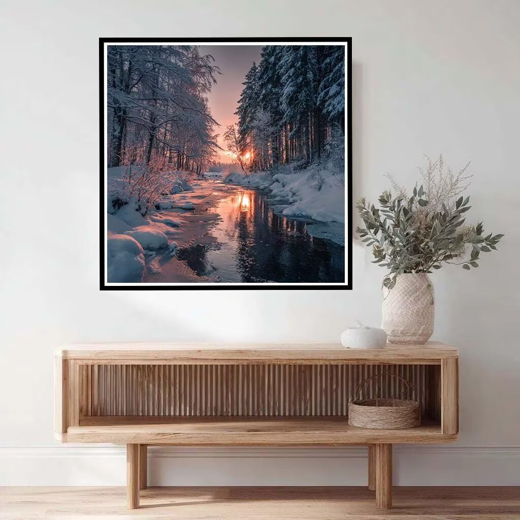 Diamond Painting Eckige Steine Winter Wald Diamond Painting Bilder -L57