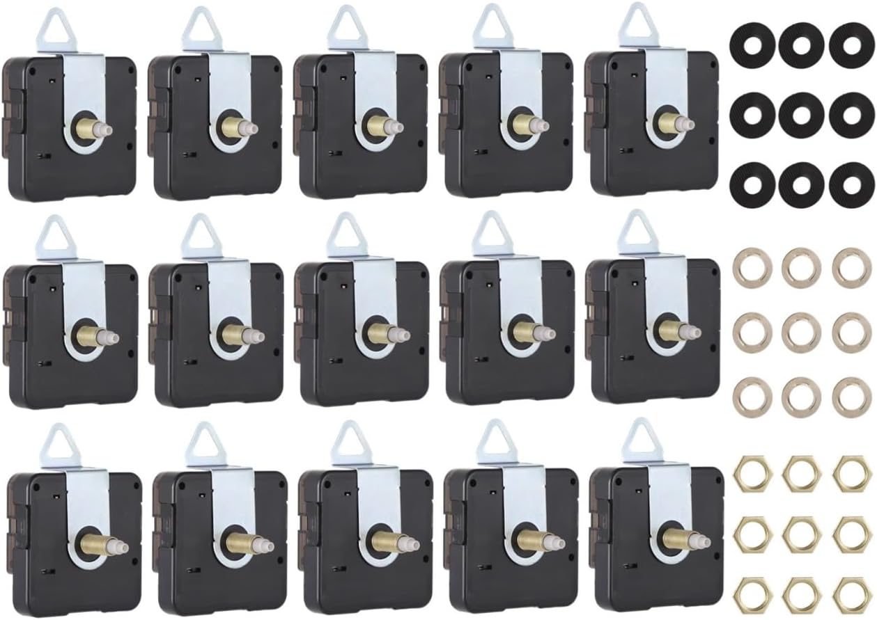 10 Pack High Torque Clock Movements Mechanism Replacement Clock Kit, Battery Operated Quartz Movement with 8 Different Pairs of Hands & 12 Numerals for DIY Clock Repair and Replacement